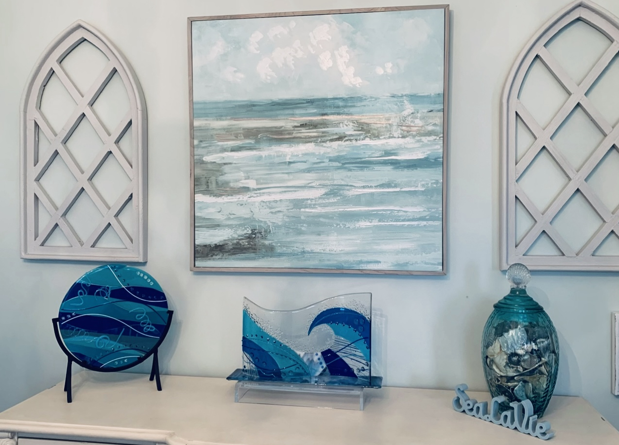 Beach Vibes Glass Art by Jacki Cohen