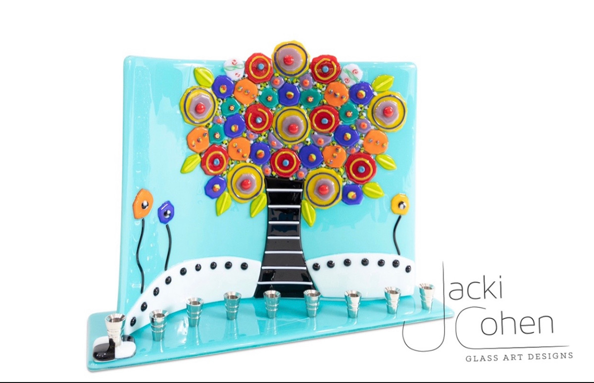 Judaica menorah Tree of Life
