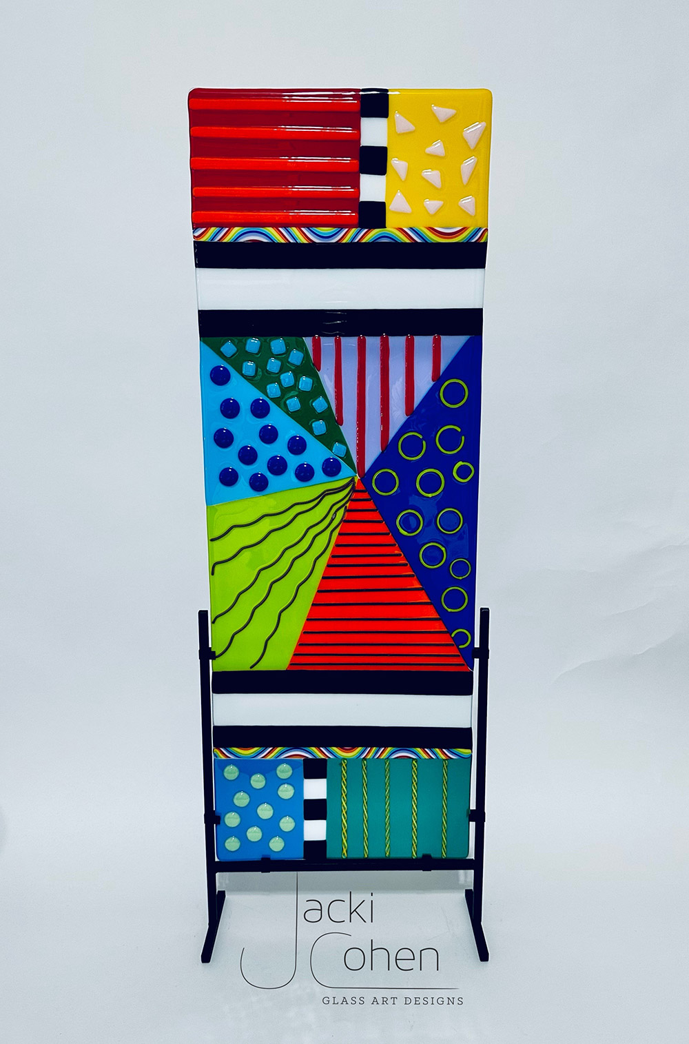 Panel Blaze Glass Art by Jacki Cohen