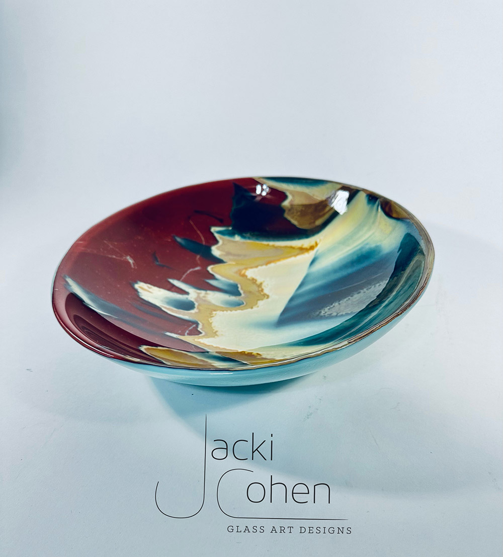 Sedona Bowl Glass Art by Jacki Cohen
